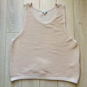 Aritzia Babaton Alrik Knit Top in Cream Size L